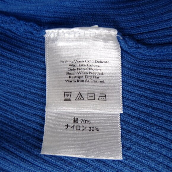 Eddie Bauer Quarter Zip High Neck Long Sleeve Ribbed Cotton Blend Sweater L #143 - Picture 4 of 7